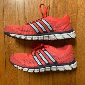 Adidas, size 9, pink/white/navy tennis shoes
